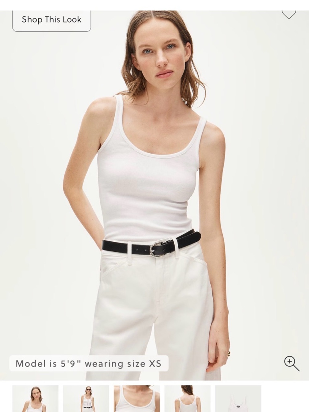 J. Crew White Ribbed Scoop Tank